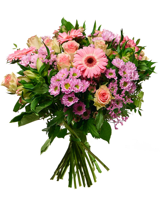 Rozā ziedu pušķis